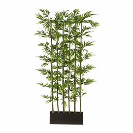 Kunstpflanze Bambus Raumteiler im Holzkasten, 195 cm 