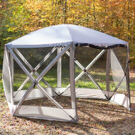 Camping Pavillon Flexion 6-Seiten grau 
