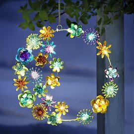 LED-Dekokranz Flower, 30 LEDs 