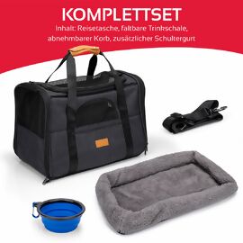 Reisetasche für Hund und Katze bis 5 kg, schwarz, 44x31x34 cm 