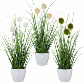 Kunstpflanze Grasbusch, 3er-Set, 36 cm 