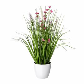 Kunstpflanze Blüten-Gras-Mix, rosa, 46 cm 