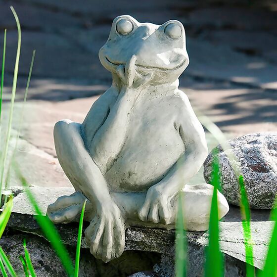 Gartenfigur Mauerhocker Frosch