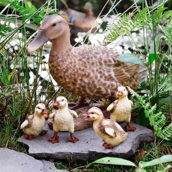 Gartenfiguren Set Entenfamilie Quack-Quack, 5-teilig
