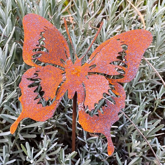 Gartenstecker Butterfly, Edelrost, 52 cm