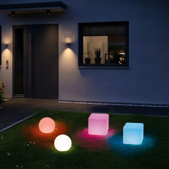 RGBW LED Bodenleuchte Plug & Shine Cube Smart Home Zigbee 20 cm