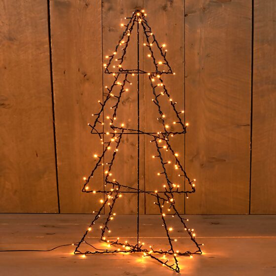 3D Weihnachtsbaum mit LED-Beleuchtung, 190 LEDs, 117 cm