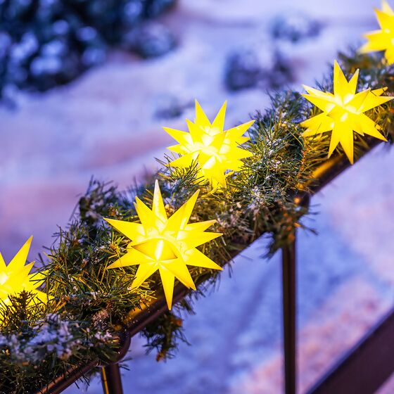 LED-Lichterkette Weihnachtstern, gelb