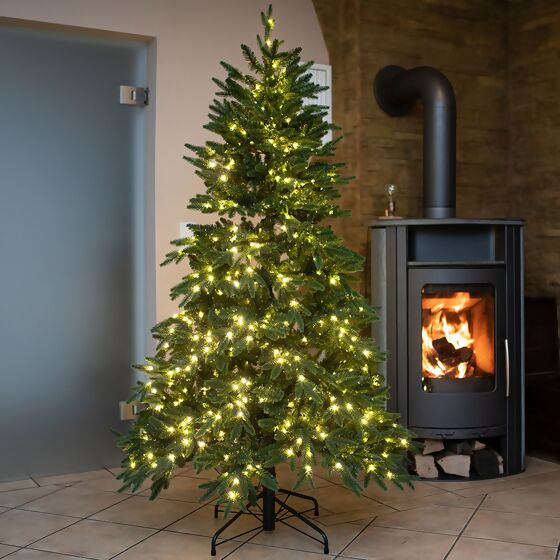 Künstlicher Weihnachtsbaum Fichte, mit Beleuchtung, 180 cm