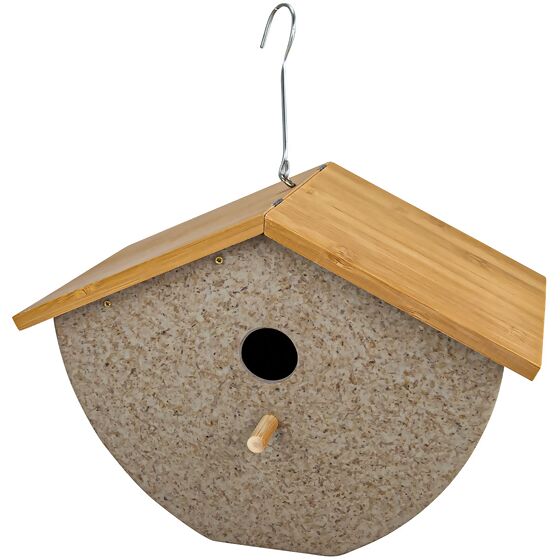 Nachhaltiges Vogelhaus aus Reisspreu