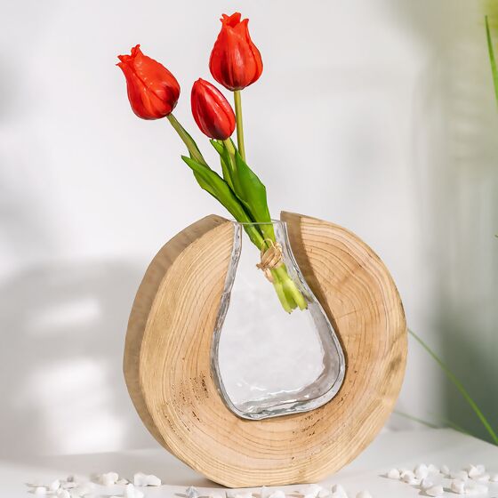 Kunstpflanze Tulpenbund 3er Set, rot