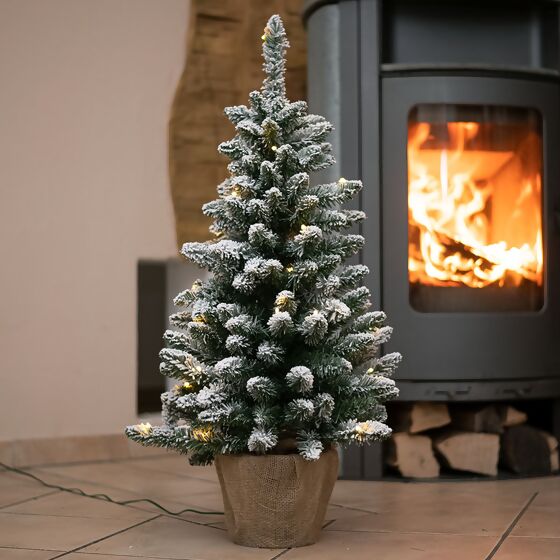 Künstlicher Weihnachtsbaum Kiefer mit Lichterkette, 90 cm