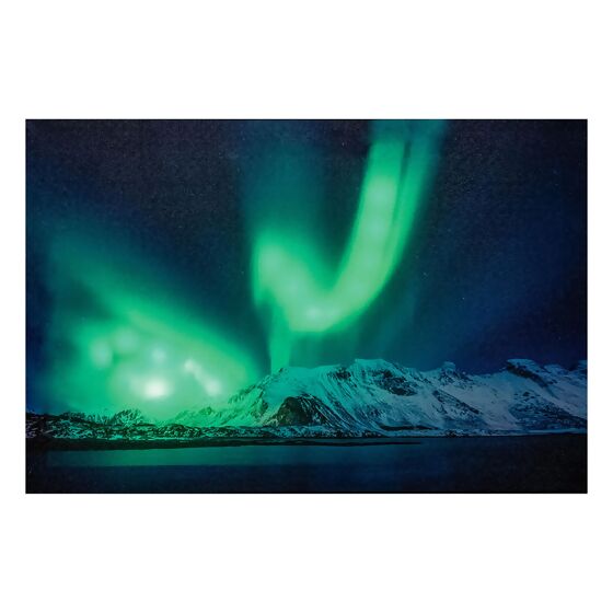 LED Bild Nordlichter Berge, 58 cm x 38 cm
