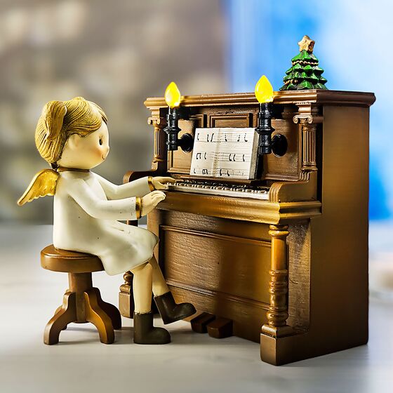 LED-Spieluhr Engel am Piano