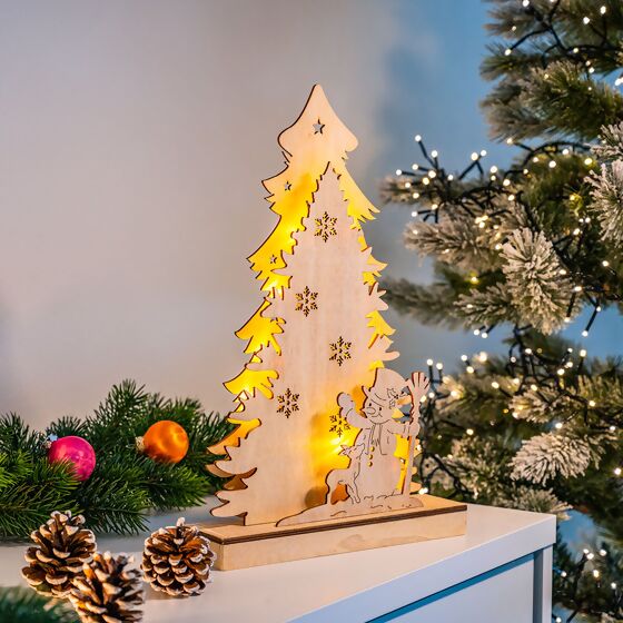 3D-LED-Weihnachtsbaum mit Schneemann