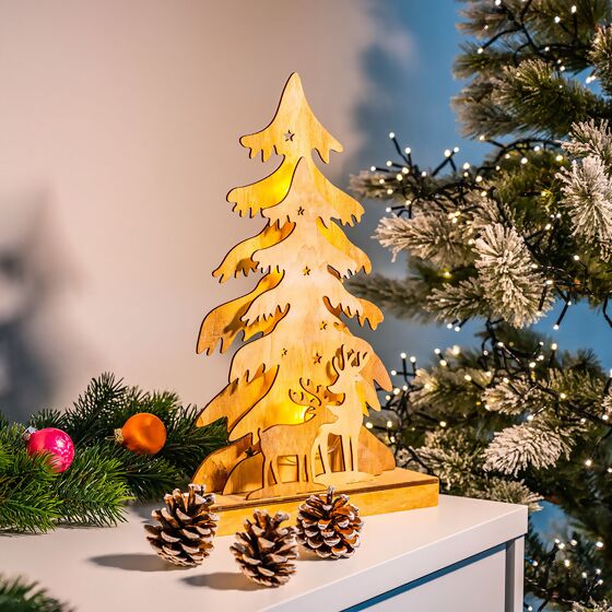 3D-LED-Weihnachtsbaum, Rehe