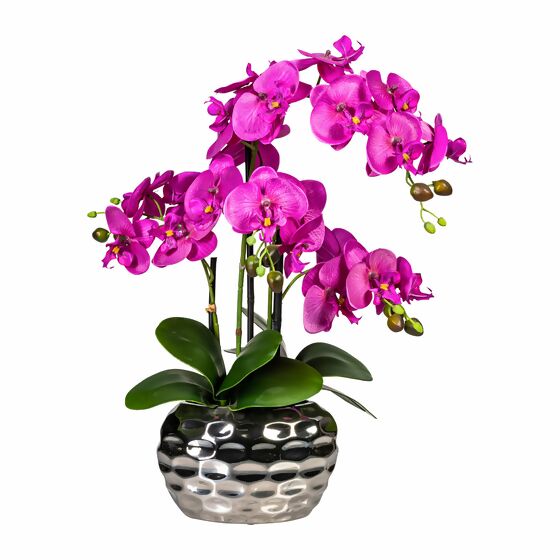 Kunstpflanze Phalaenopsis in Keramikvase, 55 cm, violett