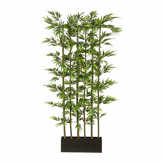 Kunstpflanze Bambus Raumteiler im Holzkasten, 165 cm