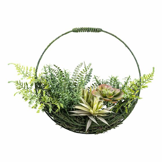 Kunstpflanze Dekodrahtkranz, Durchmesser 35 cm, grün