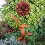 Gartenfigur Pusteblume mit Bodenplatte, Edelrost, 130 cm | #1