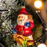 Christbaumschmuck - Weihnachtsmann mit Laterne, 10 cm, mundgeblasen | #1