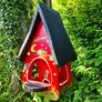 Vogelhaus mit Silo Tiere des Waldes, rot | #1
