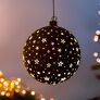 LED-Glaskugel mit Sternen, Ø 15 cm, schwarz | #1