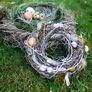 Osterkranz mit Eiern und Federn, 24x7 cm, natur braun | #1