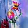 Solar-Gartenstecker Blume, pink 