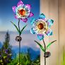 Solar-Gartenstecker Flower Illusion 2er-Set 
