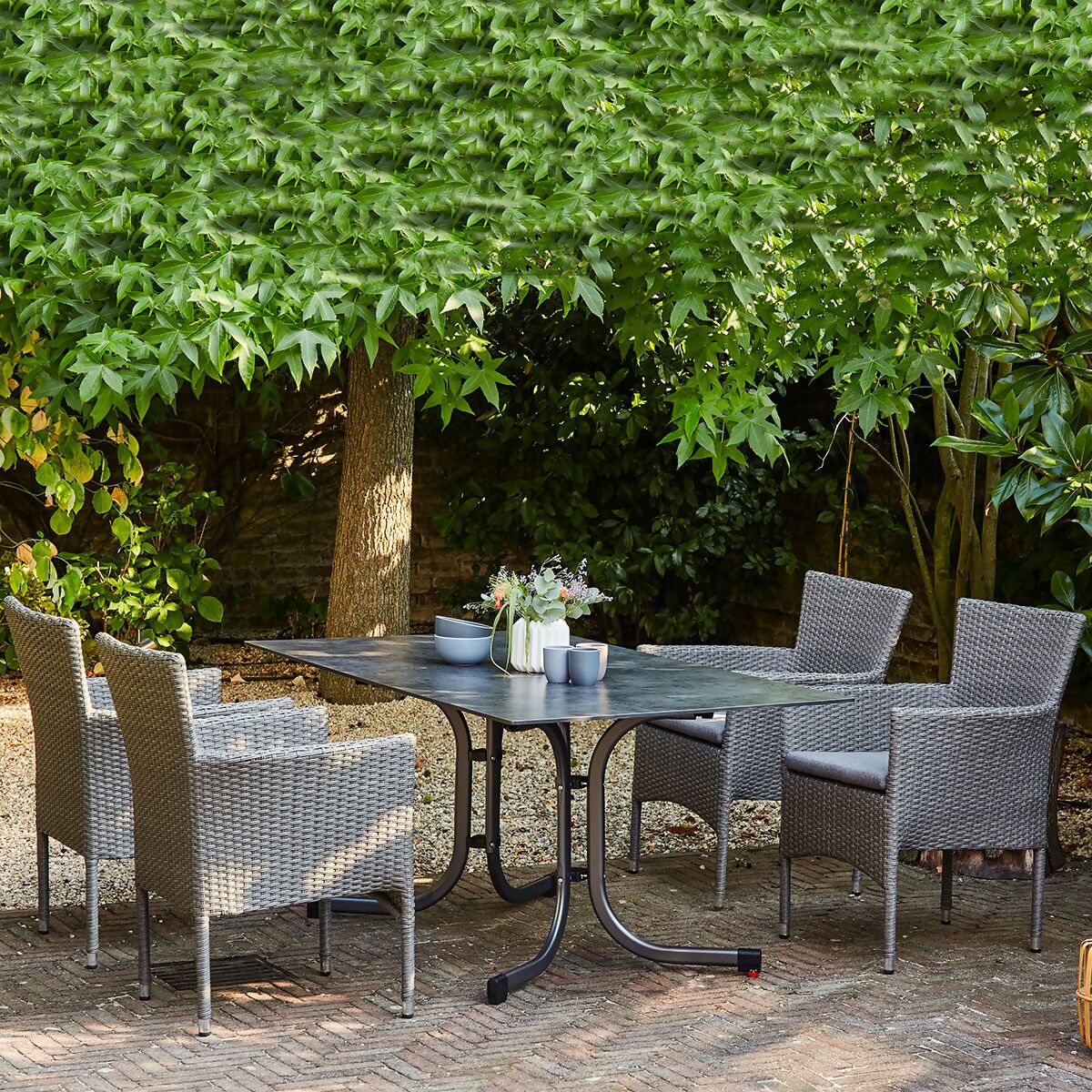 Gartenmöbel-Set Padova mit 4 bei Gärtner 1 kaufen (mit Kissen) und online Klapptisch Designsesseln Pötschke
