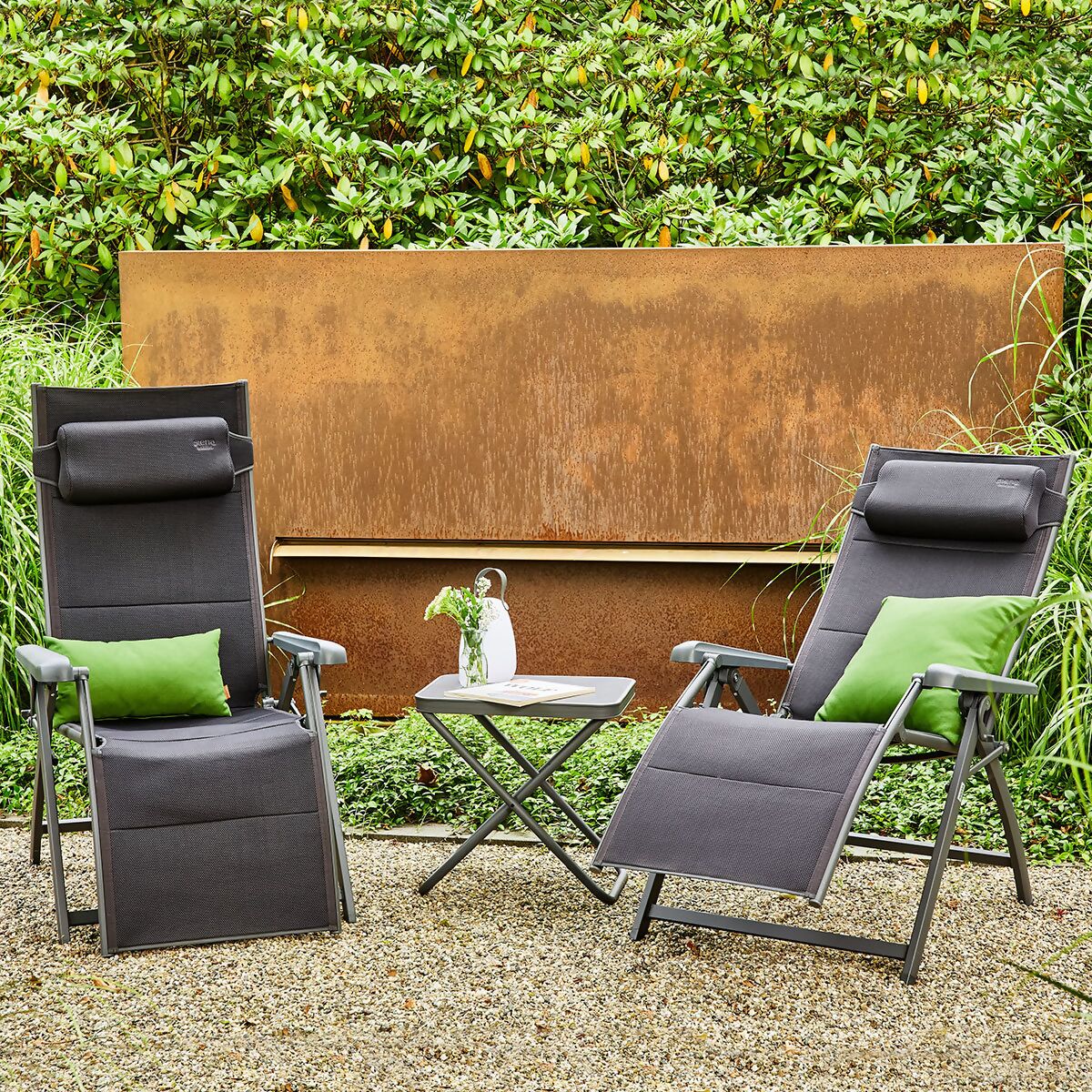 Hocker Pötschke & bei mit Gärtner 4tlg. online Gartenmöbel Tischplatte 2 Relaxsesseln, Premium-Set kaufen