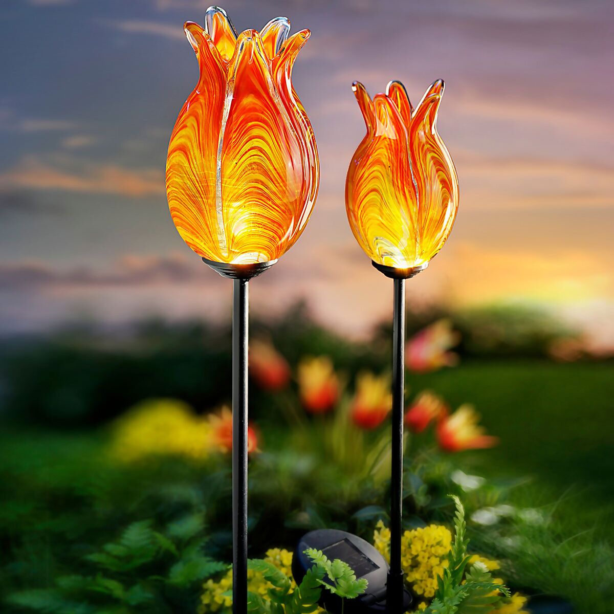 Solar-Gartenstecker Blume, orange online kaufen bei Gärtner Pötschke