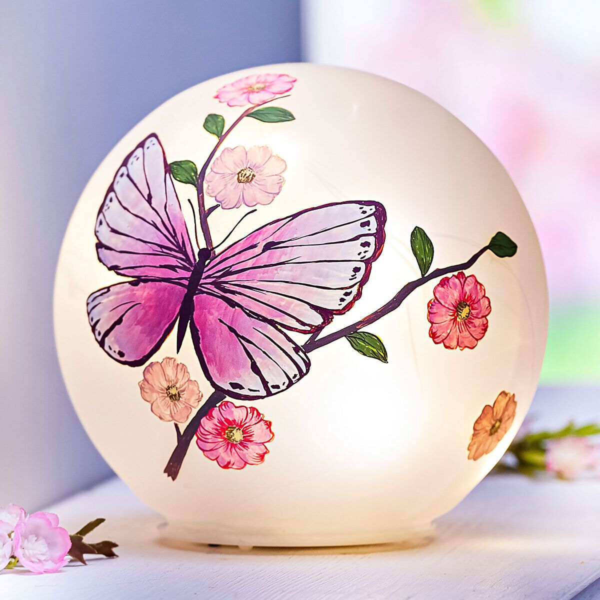LED-Glaskugel Schmetterling, 15 cm online kaufen bei Gärtner Pötschke
