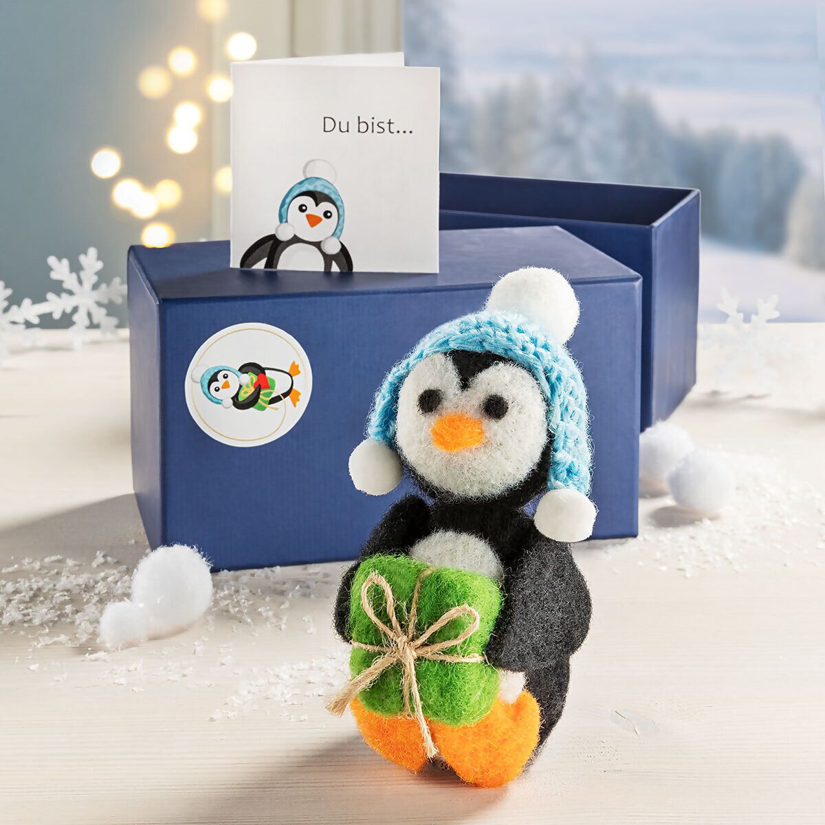 Geschenkset Pinguin Theo Filz online kaufen bei Gärtner Pötschke