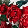 Handgefertigte Papierblumen: Rosen, rot, 6 Stiele, mit Love Explosion Pop-Up Karte | #2