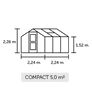 Gewächshaus Compact 5,0 m² Silber, 224x224x226cm mit 3mm Sicherheitsglas | #2