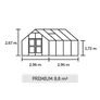 Gewächshaus Premium 8,8 m², silber, 296x296x267 cm mit 10 mm Stegdoppelplatten | #2
