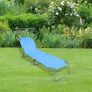 Gartenliege mit Sonnenschutz, höhenverstellbar, blau | #2
