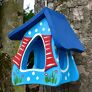 Vogelhaus Gartenlust, blau mit Tupfen | #3