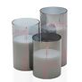 LED- Kerzen im Glas 3er- Set, grau/ weiß | #3