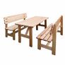 Holz-Garnitur Summer honigbraun 2 Bänke + 1 Tisch | #3