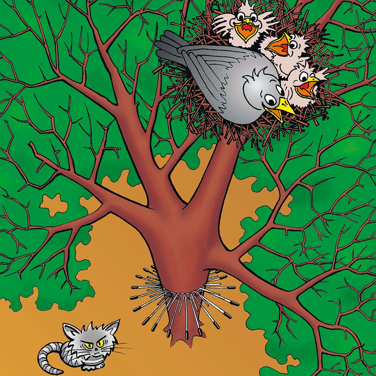 Katzenabwehrgürtel für Bäume bis ca. 70cm Stammumfang, Metallgurt