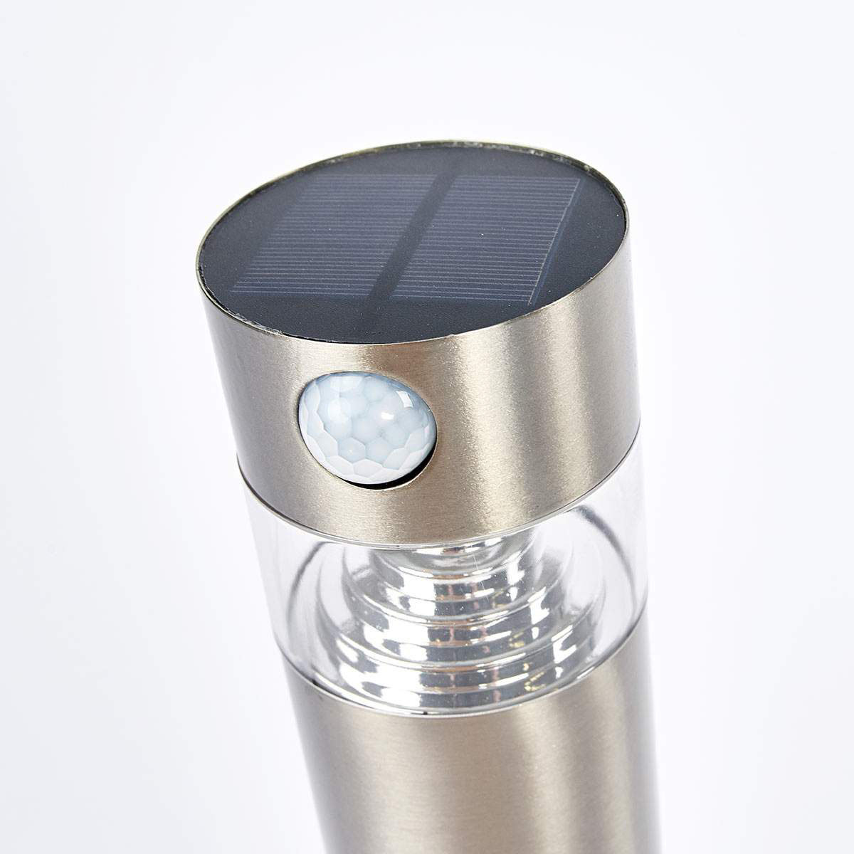 Solar-LED-Sockelleuchte Kalypso mit Bewegungsmelder, 50x7,8x7,8 cm, Edelstahl, silber
| #5