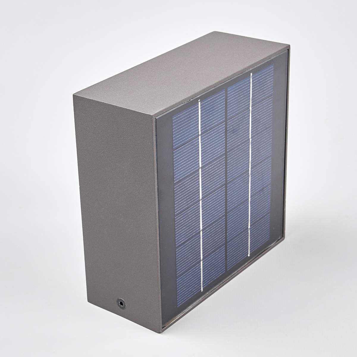 Solar-Led-Außenwandleuchte Mahra mit Bewegungsmelder, 6x14,5x14,5 cm, Aluminium, grau
| #6