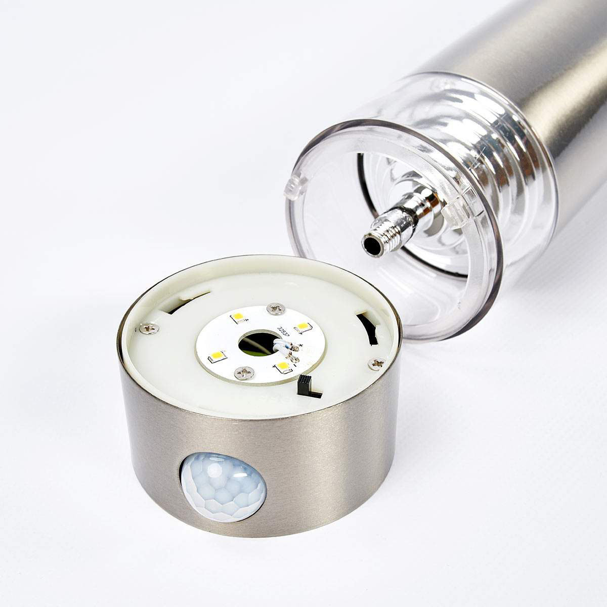 Solar-LED-Sockelleuchte Kalypso mit Bewegungsmelder, 50x7,8x7,8 cm, Edelstahl, silber
| #7