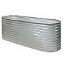 Metall Hochbeet Oval, 240x80x82 cm, silber | #8